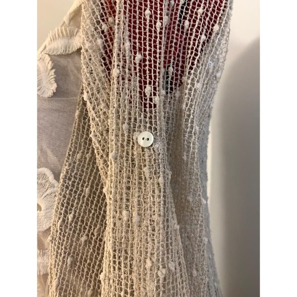 Vintage Made in Italy Women's Lined Champagne Lace Tunic Fits Large - Picture 3 of 8